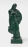 Hans Wewerka, A green and blue glazed stoneware figure "Wasserträgerin"
