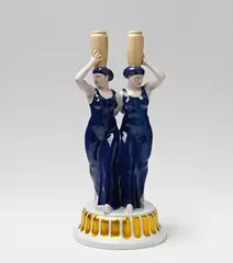 Königliche Porzellanmanufaktur Berlin Kpm, A Berlin KPM porcelain model of two Grecian ladies with vases