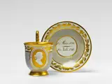 Leonhard Posch, A Berlin KPM porcelain cup and saucer with a portrait of Queen Louise