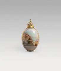 Königliche Porzellanmanufaktur Berlin Kpm, A Berlin KPM porcelain egg with a view of the Neptunbrunnen