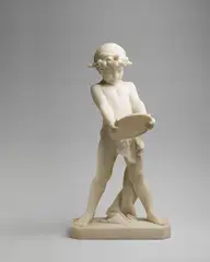 Fritz Heinemann, A small white Carrara marble figure of Narcissus by Fritz Heinemann