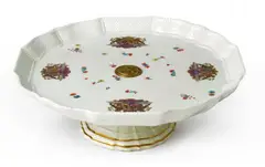Meissen Royal Porcelain Manufactory, A rare Meissen porcelain stembowl with an arms of alliance