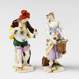 Porcelain manufactory Gardner, Moscow porcelain figures of a fisher and his wife