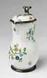 Paul Hannong, A rare pewter-mounted Strasbourg faience jug with "fleurs des indes"