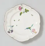 Paul Hannong, A Strasbourg faience platter with "fleurs fines" decor