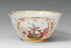 Meissen Royal Porcelain Manufactory, An early Meissen porcelain slop bowl with chinoiserie decor