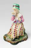 Johann Peter Melchior, A Höchst porcelain figure of a lady drinking hot chocolate