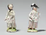 Porcelain Manufactory Frankenthal, Two Frankenthal porcelain figures of girls