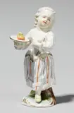 Porcelain Manufactory Frankenthal, A Frankenthal porcelain figure of a girl with a bowl of fruit