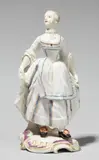 Johann Friedrich Lück, A Frankenthal porcelain figure of a lady dancing