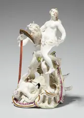 Johann Wilhelm Lanz, A rare Frankenthal porcelain group representing time's triumph over beauty