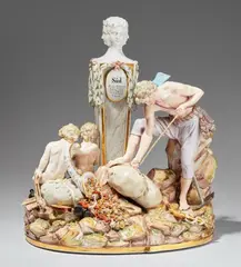 Meissen Royal Porcelain Manufactory, A Meissen porcelain allegorical group representing the flourishing trade in Russia