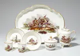 Ludwigsburg, A Ludwigsburg porcelain tête à tête with military scenes