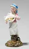 Johann Peter Melchior, A Höchst porcelain figure of a girl with a toy