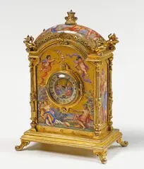 Hermann Ratzersdorfer, A rare Vienna miniature copper and enamel ornamental clock