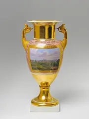 Königliche Porzellanmanufaktur Berlin Kpm, A Berlin KPM porcelain vase with views of Potsdam