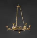 Karl Friedrich Schinkel, A Neoclassical six-flame ormolu chandelier