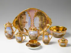 Königliche Porzellanmanufaktur Berlin Kpm, A Berlin KPM porcelain solitaire with views of Potsdam