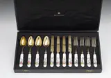 Hippolyte Thomas, A 12-piece Parisian vermeil cutlery set from the Schaffer Collection