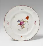 Ludwigsburg, A Ludwigsburg porcelain plate with floral decor.