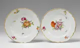 Fürstenberg, Two Fürstenberg porcelain plates with floral decor.