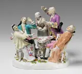 Meissen Royal Porcelain Manufactory, A Meissen porcelain figural group "The Surprise".