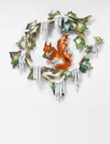 Meissen Royal Porcelain Manufactory, A Meissen porcelain ivy wreath with icicles and a squirrel.