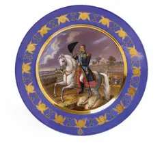 Gotthelf Rudolf Asel, A rare dish with a portrait of Charles XIV John of Sweden on horseback.