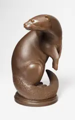 Max Esser, A Meissen red Böttger stoneware model of an otter.