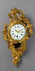 An époque Louis XV ormolu cartouche-form cartel clock. by Jean-Joseph de Saint-Germain, sold Nov 2015