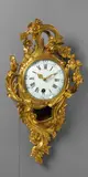 Jean-Joseph de Saint-Germain, An époque Louis XV ormolu cartouche-form cartel clock.