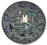 Pablo Picasso, Paysage (A.R. 208) 1953 white earthenware ceramic plate, ed. 144/200 Diameter 42cm, 1953, white earthenware ceramic plate, ed. 144/200; ceramic, Madoura edition