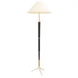 FLOOR LAMP by Gio Ponti, Conical shade on tapered stem with three point elegant curved brass base, sold Jul 2025