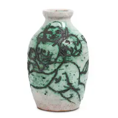 The Embrace 1970 glazed ceramic fired by Christopher Sanders 21 x 12cm by Mirka Mora, 1970, glazed ceramic, sold Sep 2025