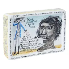 Bernadette Emmerichs, Greetings? 2016 painted ceramic 10 x 14.5cm, 2016, painted ceramic