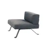 'OMBRA' LOUNGE CHAIR FOR CASSINA by Charlotte Perriand, Folded steel bar frame with grey textile upholstered cushioning. Manufacturer mark to frame, sold May 2025