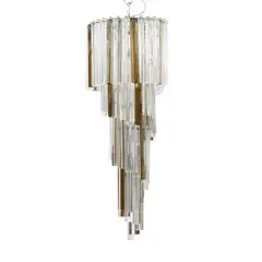 Venini, MURANO GLASS PRISM SPIRAL CHANDELIER