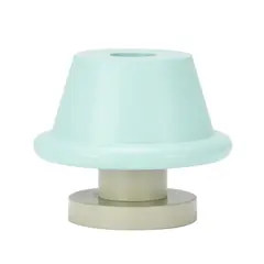 'SENAPE' VASE FOR MARUTOMI by Ettore Sottsass, Postmodern single stem vase in turquoise and beige lacquered plastic. Manufacturer details underneath, sold Nov 2024