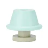 Ettore Sottsass, 'SENAPE' VASE FOR MARUTOMI, Postmodern single stem vase in turquoise and beige lacquered plastic. Manufacturer details underneath