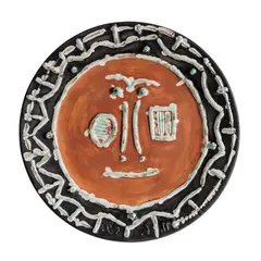 Pablo Picasso, Visage en Gros Relief 1959 earthenware plate, ed. 83/100 Diameter 42cm, 1959, earthenware plate, ed. 83/100; ceramic, Madoura edition