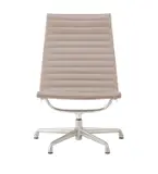 Charles and Ray Eames, EA332 GROUP LOUNGE CHAIR FOR HERMAN MILLER, Grey ribbed vinyl upholstery on polished aluminium frame. Swivel base