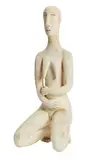 Carol Murphy, (Female Squatting Figure) 2002 ceramic white stoneware, 2002, ceramic white stoneware