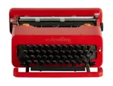 VALENTINE S TYPEWRITER FOR OLIVETTI by Ettore Sottsass, Red plastic case, metal and steel, sold Nov 2022