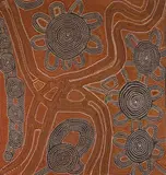 Anatjari Tjampitjinpa, (Pintupi Language Group) Untitled 1987 wool and cotton tapestry, 1987, wool and cotton tapestry