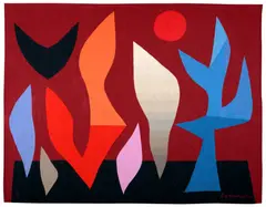 John Coburn, Bushfire c.1976 wool tapestry ed. 1/6, 1976, wool tapestry