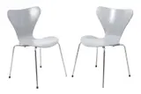 Arne Jacobsen, SET OF SIX 'SERIES 7' CHAIRS FOR FRITZ HANSEN, Grey painted plywood on polished chrome legs