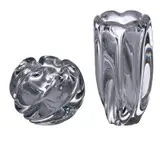 Orrefors, TWO 'WATERFALL' CRYSTAL VASES