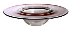 Alfredo Barbini, : A MURANO GLASS CENTREPIECE BOWL, In spherical clear glass with a broad flared amethyst glass rim, engraved "Barbini Murano" to underside
