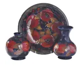 Moorcroft, THREE PIECES IN THE POMEGRANATE PATTERN