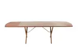 'AT-309' DROP LEAF TABLE FOR ANDREAS TUCK by Hans J. Wegner, Drop leaf table with supporting brass features, sold Nov 2021
